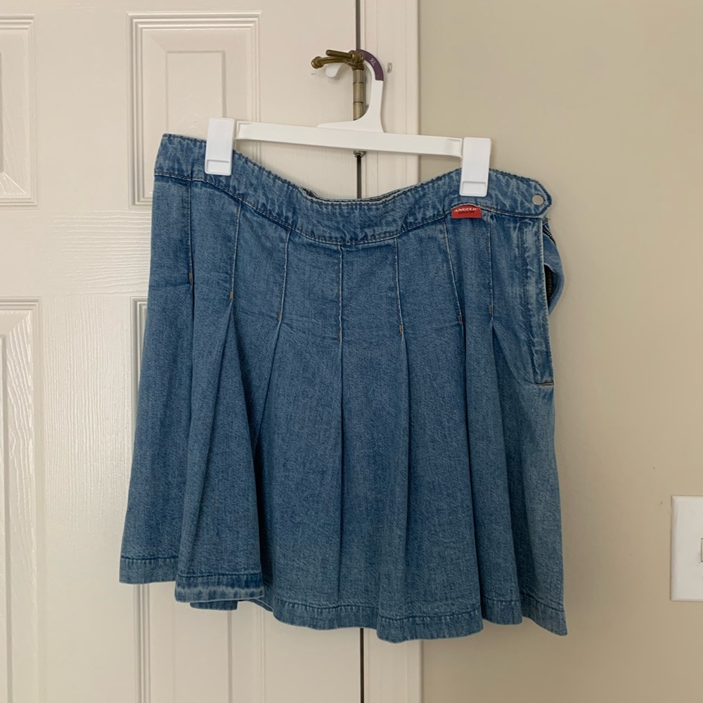 H&M Pleated Denim Skirt